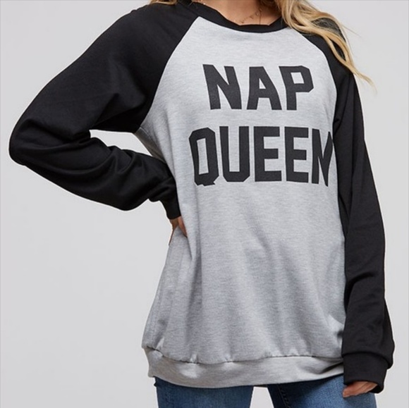 Tops - Last 1! Graphic Sweatshirt Nap Queen